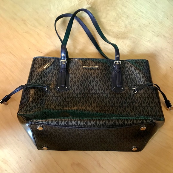 Michael Kors Signature Monogram Faux Leather Women's Shoulder Bag - Picture 2 of 7